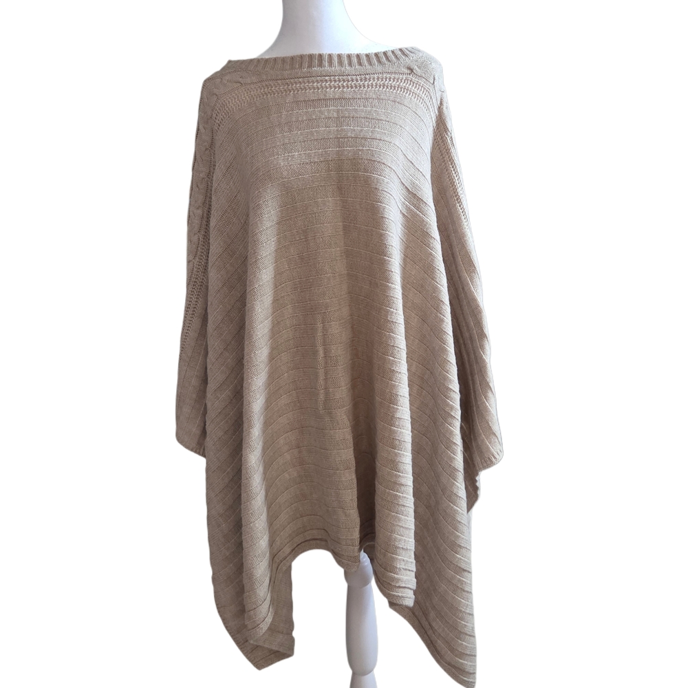 New York & Company Beige Poncho Sweater